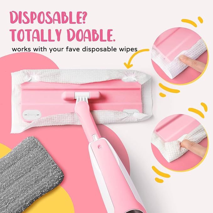 Pink Mini Spray Mop for Toddler-Girls Montessori Cleaning Toy That Real Spray Water,Pretend Playhouse Essentials for Girls Ages 3-8,Toddler Educational Housekeeping Set