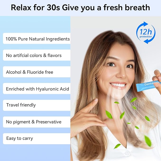 Travel Size Mouthwash – 40 Individual Packets – Dry Mouth Relief Strips with Hyaluronic Acid & Probiotics – Alcohol, Fluoride & Gluten Free – Xylitol Cavity Prevention | Travel Oral Care