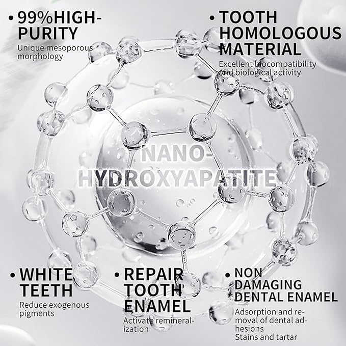 2PCS 7.5% Hydroxyapatite Toothpaste for Advanced Enamel Protection,Appropriate for Sensitive Teeth,Gentle and Effective Formula,Fresh Mint,4.23 oz
