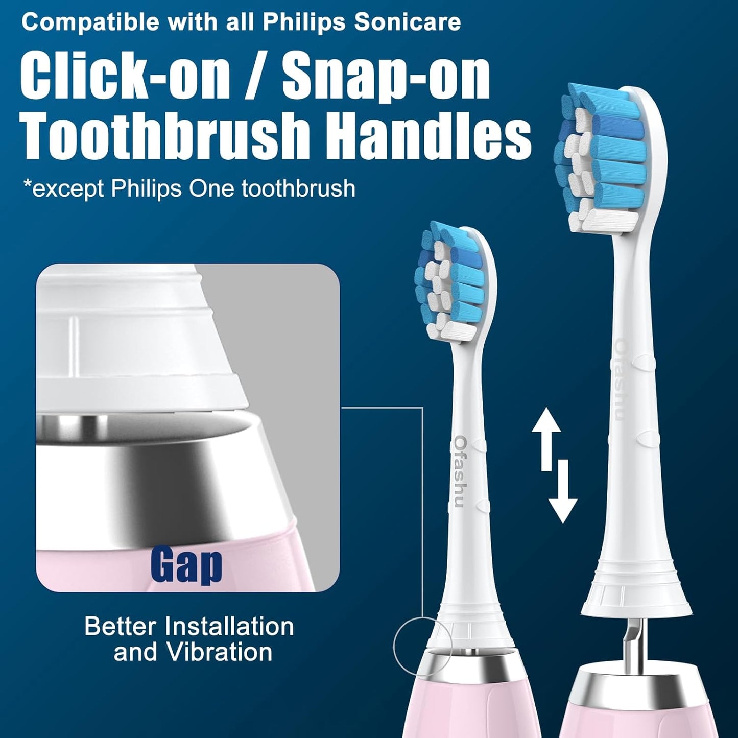 Electric Toothbrush Replacement Heads for Philips Sonicare, Ofashu Brush Head Compatible with Phillips Optimal Gum Care Extra Soft Heads G2 C1 C2 4100 5100, White, 4 Packs for Sentive Gum