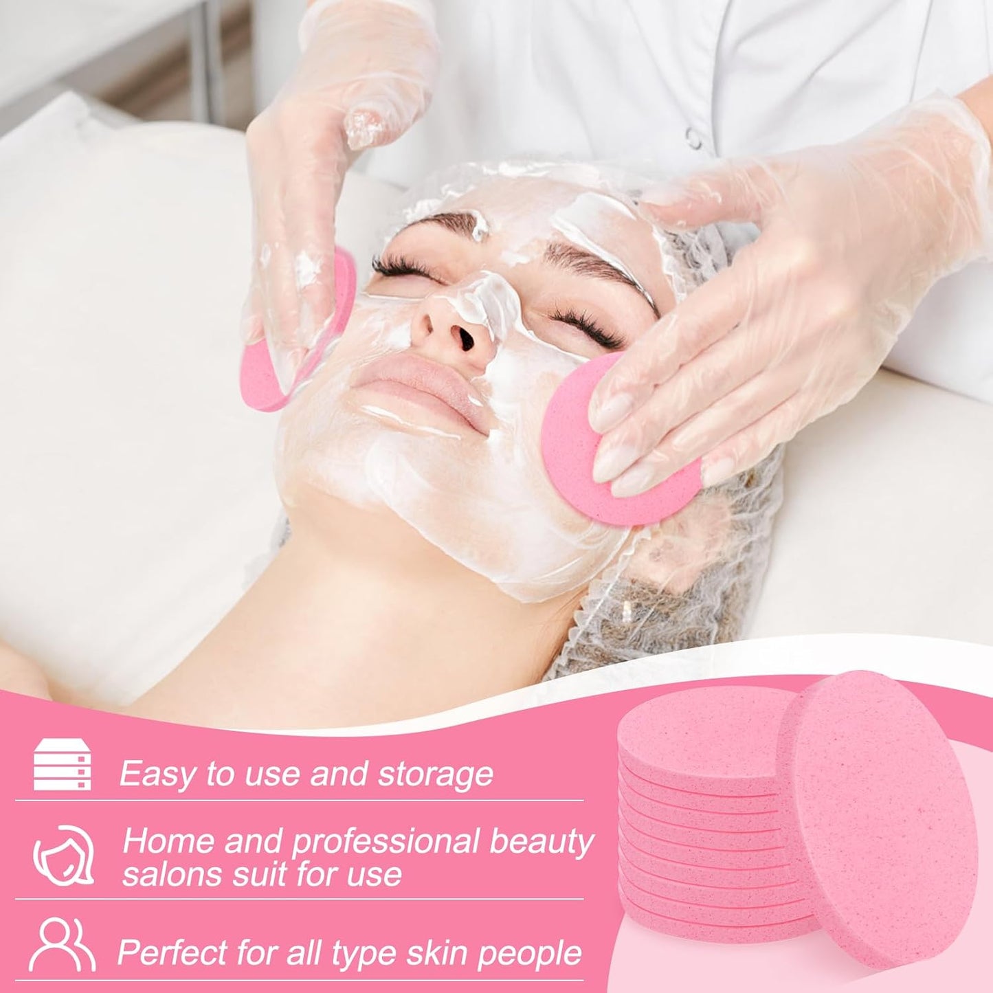 120 Pcs Facial Sponge Compressed, Luxiv Face Cleansing Sponge Estheticians Compressed Makeup Facial Sponge Round Wash Face Sponges for Women Compress Exfoliating Removal Sponge