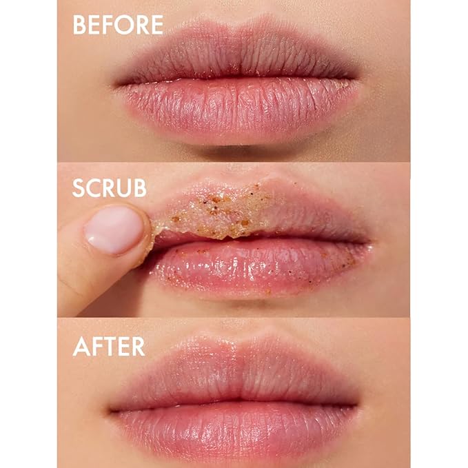 Lanolips Lip Scrub - Natural Lip Exfoliator Made with Lanolin, Vitamin E & Finely Ground Strawberry Seeds - Gentle Sugar Scrub for Healthy, Soft Lips - Strawberry (.35 oz)