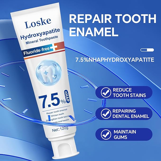 Hydroxyapatite Toothpaste for Stronger Teeth, Natural Remineralization Formula, Fluoride Free Whitening and Enamel Protection for Sensitive Teeth (2)