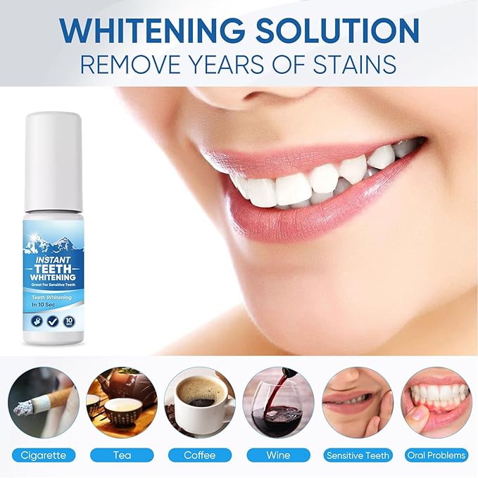 Tooth Paint, Teeth Whitening Paint, Instant White Tooth Paint, Tooth Polish Uptight White, Portable and Simple, Blue