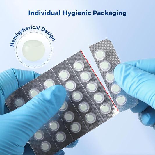 JMU Orthodontic Wax for Braces, 120 Dental Wax Dots, Hygienic Individual Wraps, Mint Flavored Dental Wax for Comfort & Protection