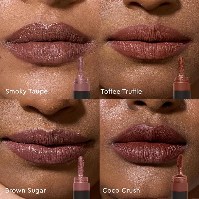 KIRO Four Play Non-Stop Airy Matte Liquid Lip Stack | Apex Brown | 4 Brown Lipstick Shades | Long-Lasting, Transfer-Proof & Hydrating | Lightweight & Infused with Avocado & Apricot Oils | 6ml