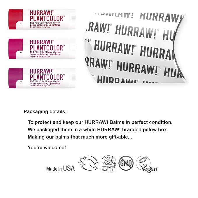 Hurraw! Plantcolor Lip Color Bundle: №1 №2 №3