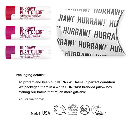 Hurraw! Plantcolor Lip Color Bundle: №1 №2 №3