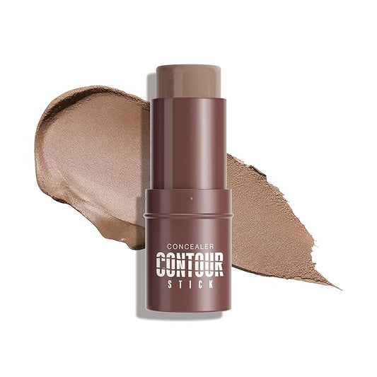 Cream Contour Stick, Cool Toned Contour & Sculpt Stick for Natural Sculpted Face Makeup, Creamy Texture & Non Cakey, Long Lasting Cream Bronzer Stick, Buildable & Highly Pigmented (09 Amber)