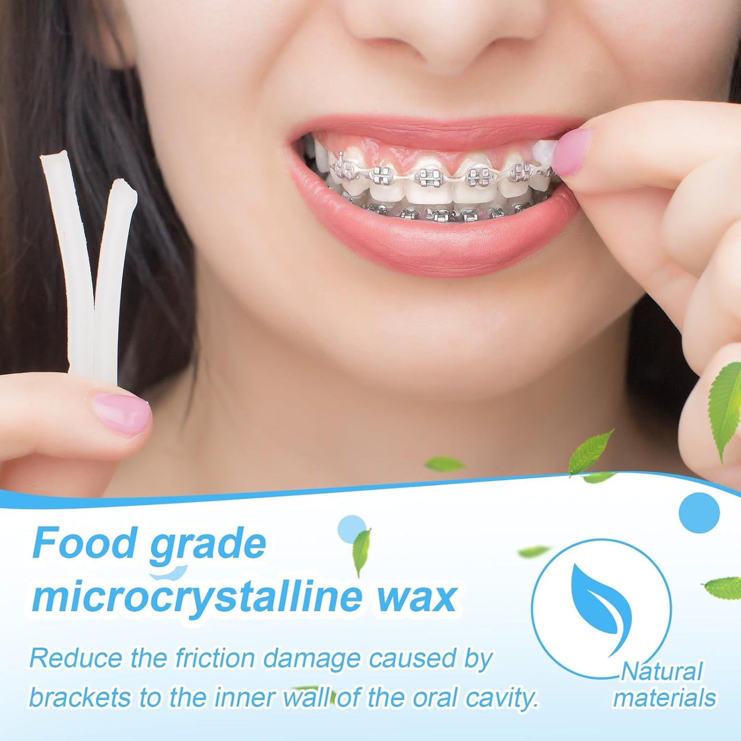 Tondiamo 40 Pack Clear Braces Wax for Teeth Dental Wearer Orthodontic Tooth Wax for Braces and Oral Appliances with Colorful Storage Case and Smell(Original, Mint)