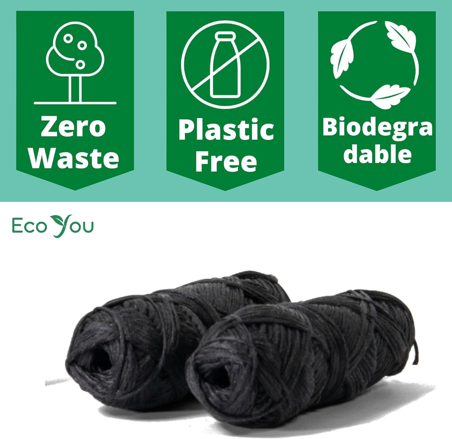 Charcoal Bamboo Floss | 2 Natural Floss Refill with Bamboo Container | Organic Mint & Candelilla Wax | Vegan & Biodegradable | Compatible with Similar Size Dental Silk Containers