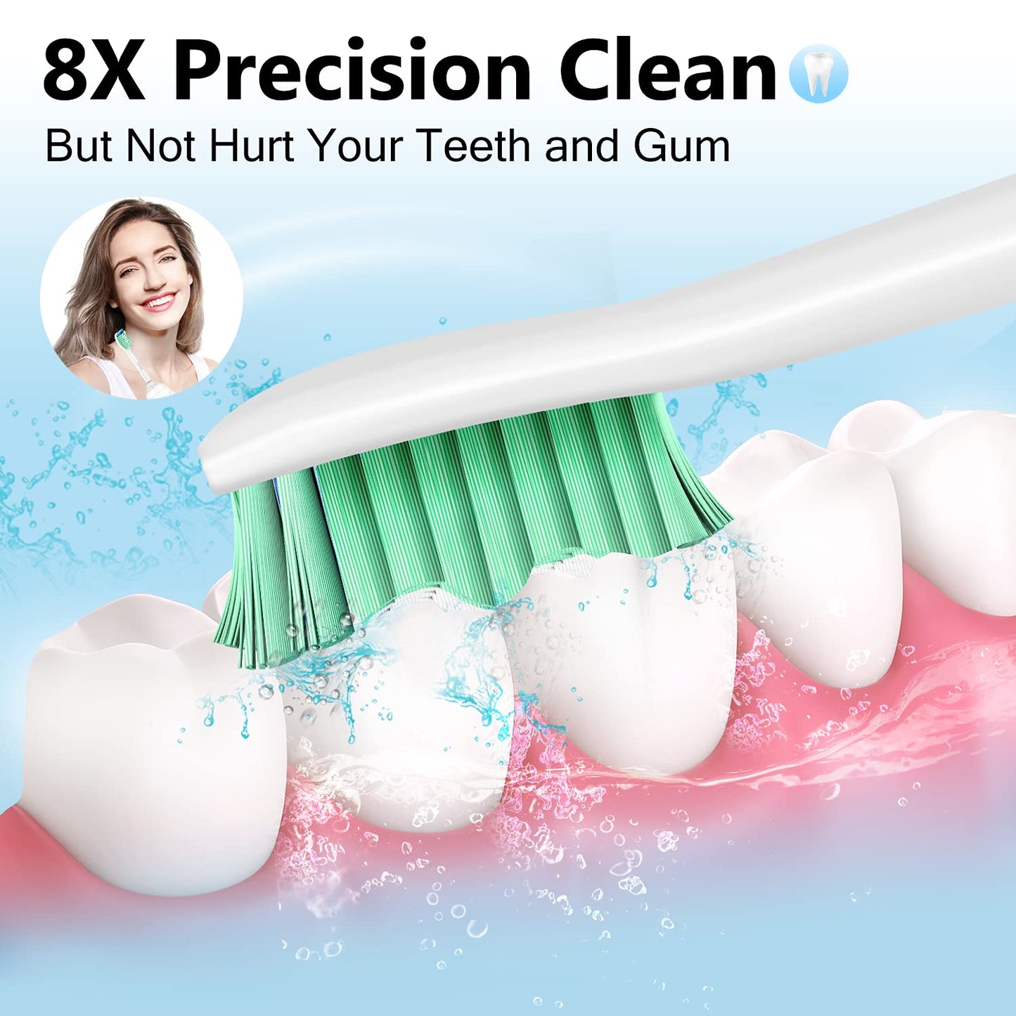 Replacement Heads for Philips Sonicare E-Series - Ofashu Brush Head Compatible with Essence Xtreme Elite Advance 7022 5610 White, 6 Packs Screw-on Electric Toothbrush