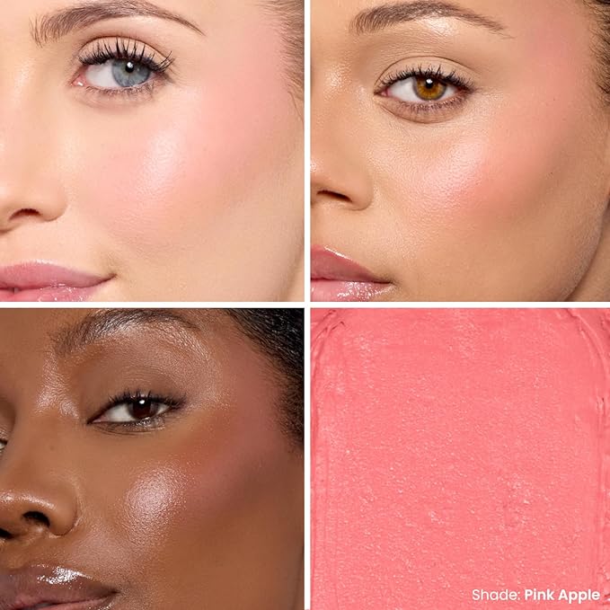 OFIR Cheek Tones Vitamin C Blush Stick | Buildable, Hydrating, Lightweight, Vegan Cream Blush Stick | Non-Transfer, Radiant Finish, Skin-Loving Formula | Pink Apple - Soft Coral Pink | 0.21 oz