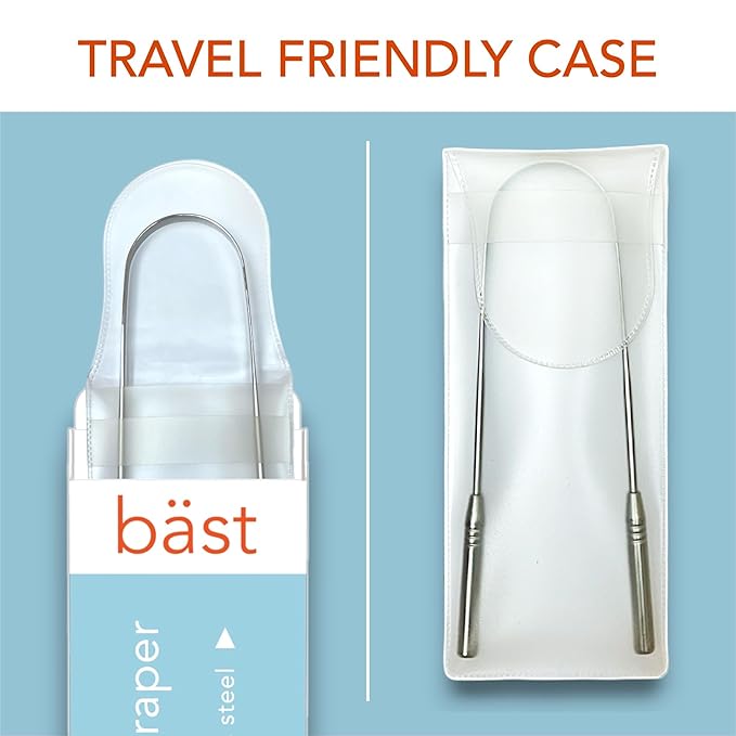 Tongue Scraper 100% Stainless Steel • Premium Tongue Cleaner • Improve Oral Health • Freshen Breath (2 Count)