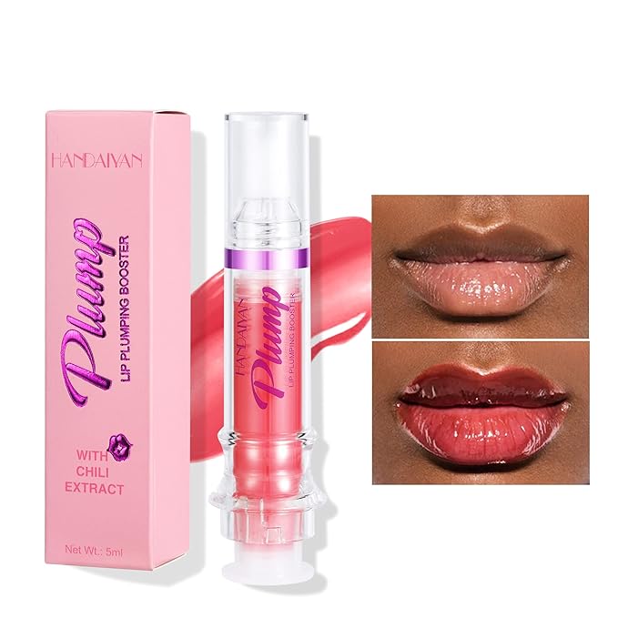 Plumping Lip Oil With Chili Extract - Fuller Lips Instantly! Ultra-Hydrating & Nourishing, Glossy Finish Lip Glow Oil, Lip Plumping Booster Plump, Smooth, and Define Your Lips Naturally (06 Coral )
