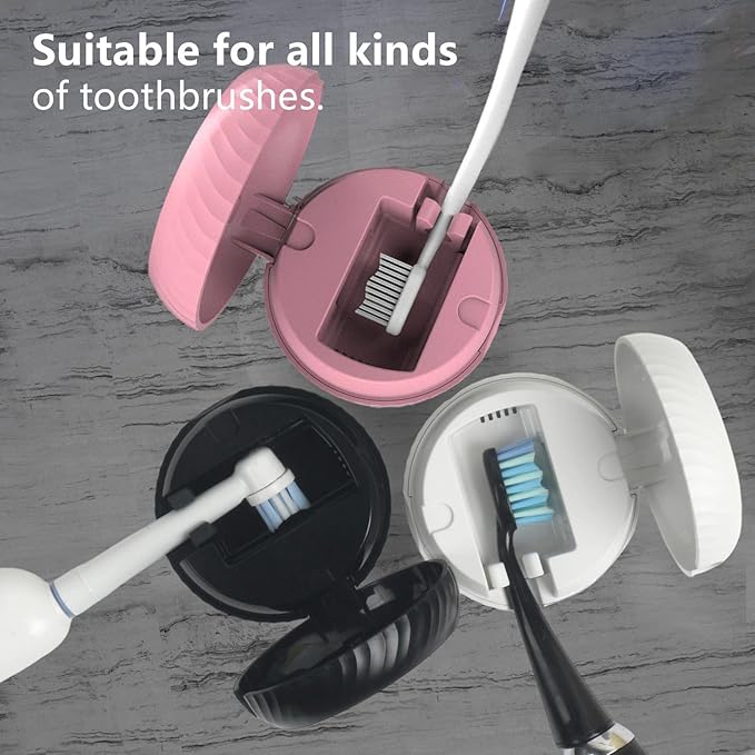 iHave Toothbrush Sanitizer – Wall-Mounted UV Toothbrush Holders for Bathrooms, Stylish Bathroom Accessories and Bathroom Decor for Home & RV, Travel Essentials, Cool Gadgets (Pink)