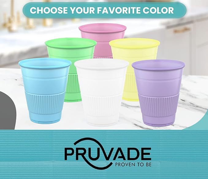 Disposable Cups | 500 Pack | 5 oz Plastic Cups, Small Bathroom Cups, Assorted Colors, Perfect for Kids