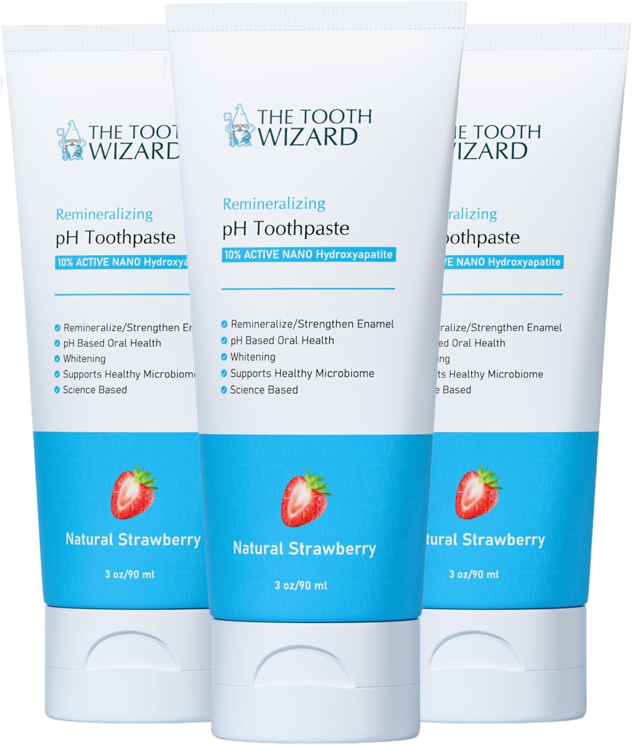 pH Balancing Toothpaste | Natural Strawberry Flavor | Fluoride-Free | SLS-Free | Gentle Whitening | Supports Healthy Oral Microbiome | 3 Pack