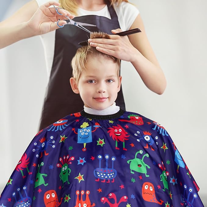 Kids Hair Cutting Cape (2 Pack) Professional Children Salon Barber Apron for Boys and Girls