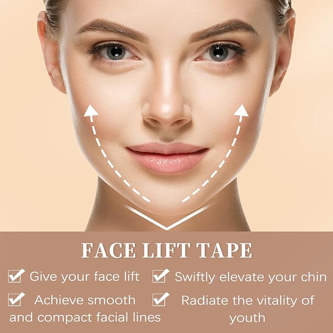 3 Rolls Instant Face Lift Tape, Facial Myofascial Patch for Wrinkles Treatment Sticker for V Line Lifting Sagging Skin, Forehead Fines, Eyelid, Nasolabial Folds, Laugh Neck Lines, 1cm/2cm/2.5cm*5m