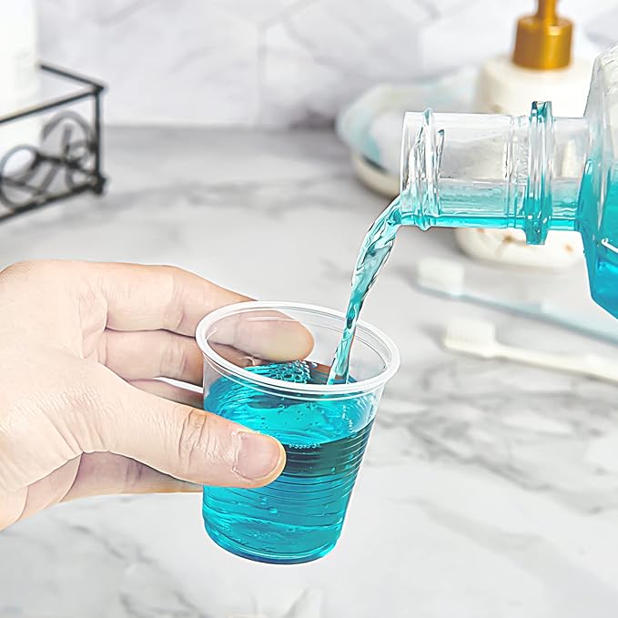 Lilymicky 500 Pack 3 oz Clear Plastic Cups, Small Disposable Bathroom Cups, 3 Ounce Plastic Mouthwash Rinse Containers