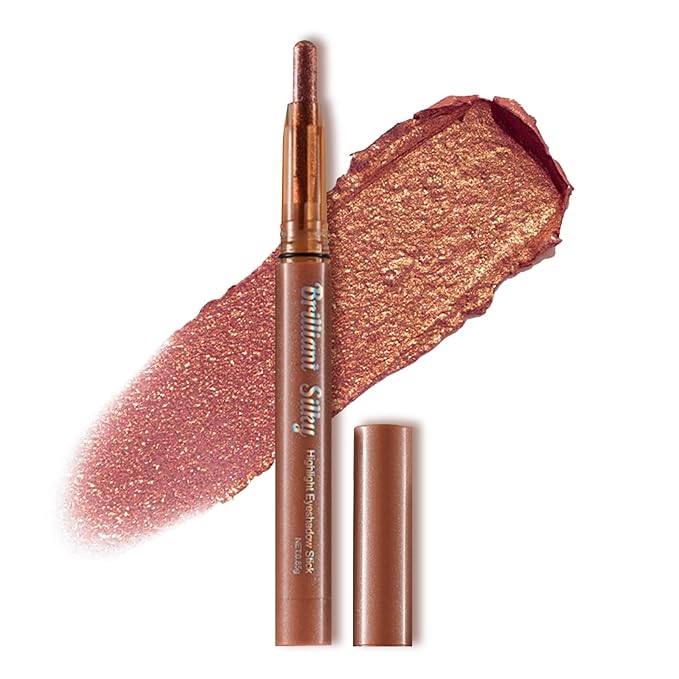 Peach Gold Glitter Cream Shimmer Eyeshadow Sticks, Multichrome Matte Eye Shadow Stick, Waterproof and Long-Lasting Smooth Cream Eye Highlighter Stick Makeup for Women, 2 Mermaid Tears