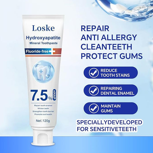 Hydroxyapatite Toothpaste for Stronger Teeth, Natural Remineralization Formula, Fluoride Free Whitening and Enamel Protection for Sensitive Teeth (1)