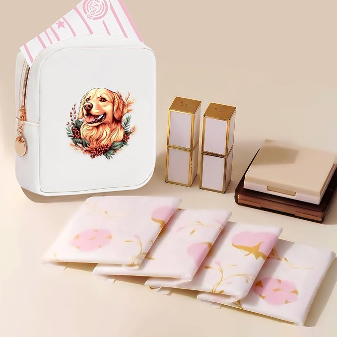 Golden Retriever Mini Makeup Bag, Gift For Women Girls, Cute Portable Zipper Pouch Cosmetic Bag For Teen Girls Kids, Small Storage Bag For Sanitary Pad, Period napkin bag!