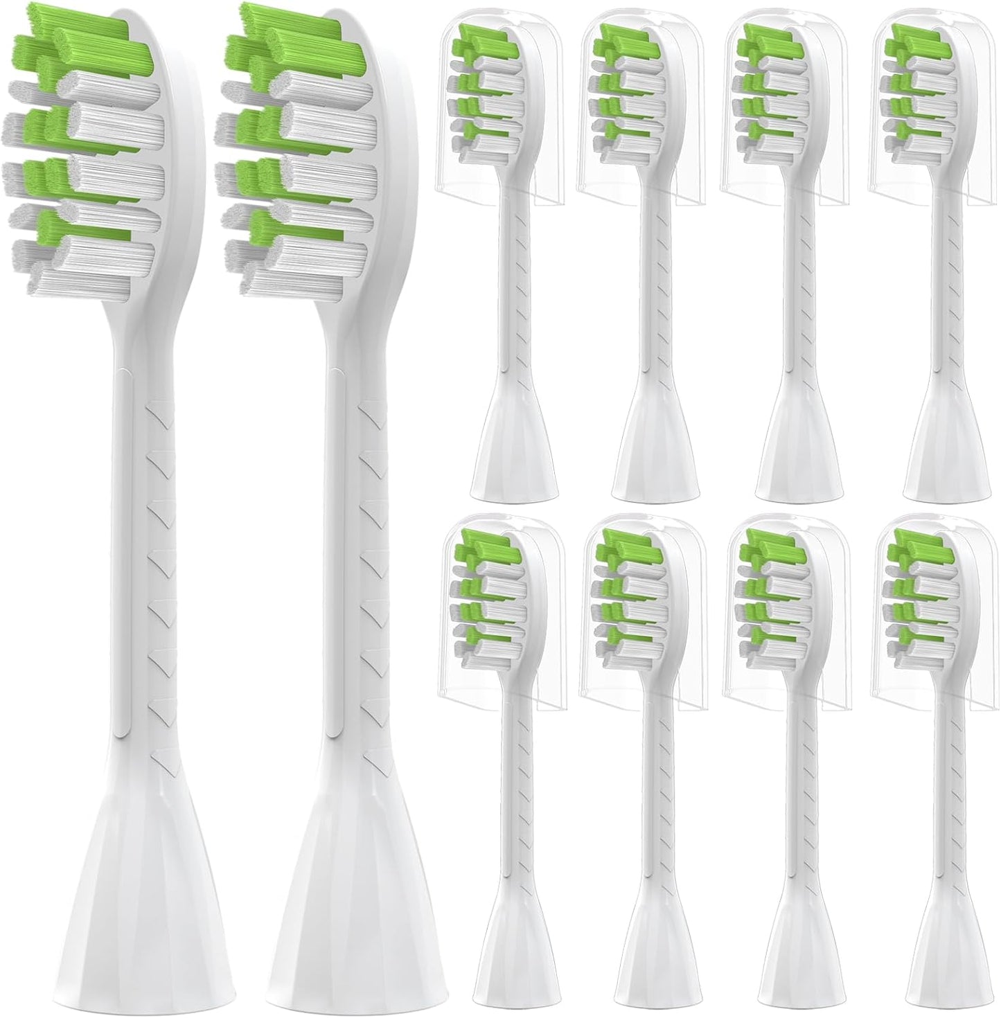 Toothbrush Replacement Heads Compatible with Philips One Series Sonicare Battery Toothbrush BH1022/07, 10 Pack Replacement Heads, Soft Bristles, White