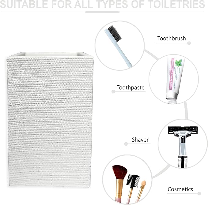 Mandarin Resin Bathroom Tumbler - Decorative Toothbrush Holder Cup for Bathroom Vanity Organizer and Countertop Decor