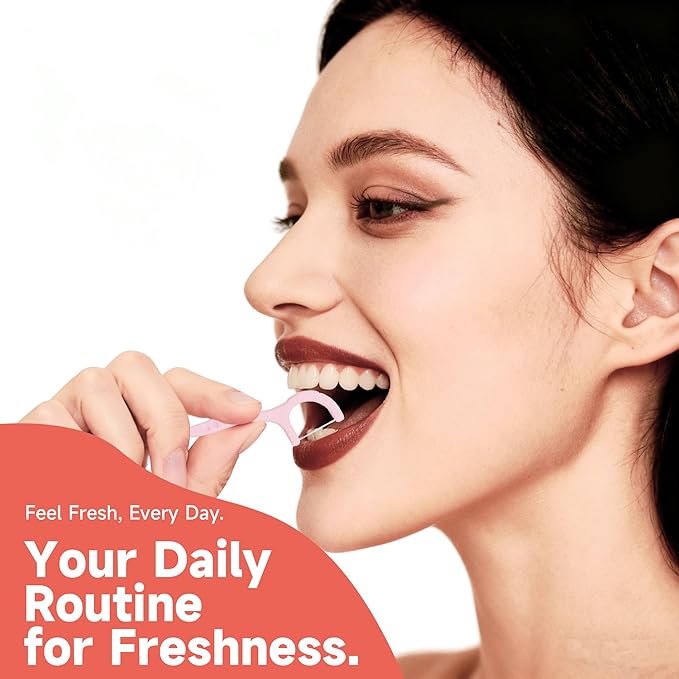 Travel Floss Picks, Peach Flavor, Dental Floss for Adults, 120 Count (3 Boxes of 4 Travel Packs)