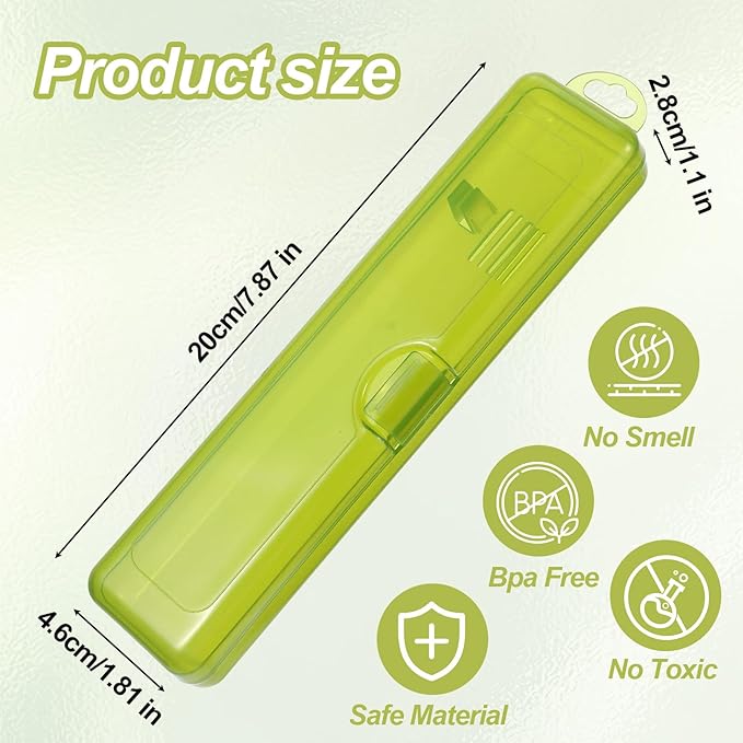 2 Pack Toothbrush Holders Travel Case,Toothbrush Holders for Travel 7.9 x 1.8 x 1.1 In,Portable Plastic Toothbrushes Travels Holder with Secure Seal, Yellow & Green