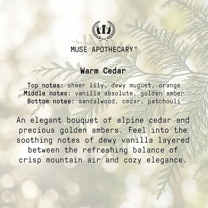 Muse Apothecary Hand Ritual - Botanical Collection - Aromatic and Nourishing Hand Soap, Infused with Natural Aromatherapy Essential Oils - 16 oz, Warm Cedar, 2 Pack