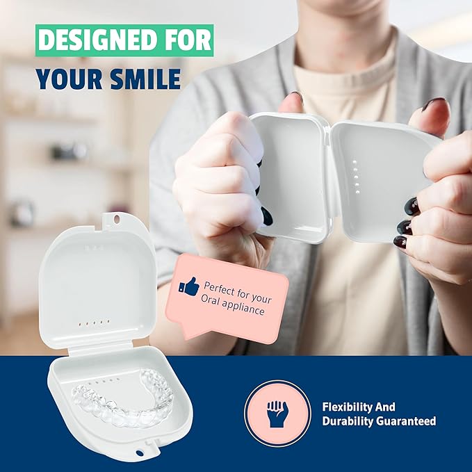 Orthodontic Retainer Case - Pack of 6 Assortment-Odorless Mouth Guard Case-Retainer Holder,Ventilated, Durable & Hygienic Night Guard Case for Carrying & Protecting Braces, Partial Dentures & Aligners