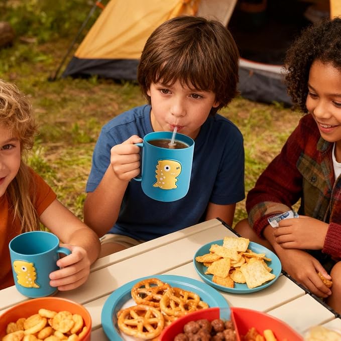 Bathroom Toothbrush Holder | 400ml Dinosaur Unbreakable Drinking - Cup for Kids - for Children Boys Girls Kids Toddler Training Milk Home Kitchen Bathroom