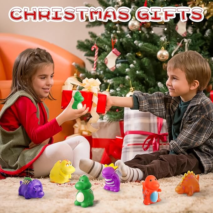 Color Changing No Hole Toddler Bath Toys for Kids Ages 1-3 4-8, Dinosaur Bath Toys Toddlers 2-4, Dinosaur Toys, Christmas Stocking Stuffers Christmas Birthday Gifts Bathtub Water Toys with Drying Bag