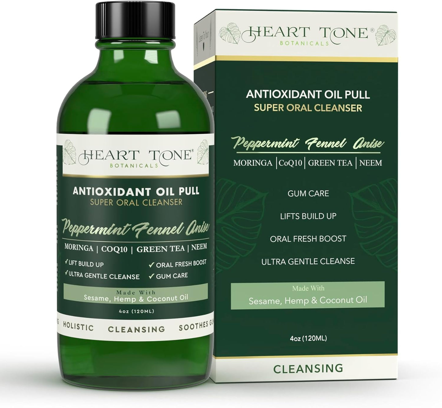 Antioxidant Oil Pulling Super Oral Conditioner with Cold Pressed Sesame, Neem, Moringa, & Coconut Oil for Teeth & Gum Health - 18 Botanical Extracts, CoQ10 & Vitamins, Refreshing Anise Flavor