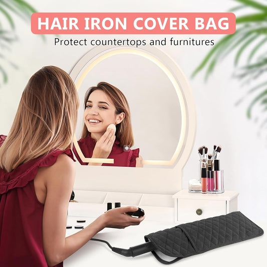 Heat Resistant Hair Tools Organizer Bag Portable Travel Storage Cover Case for Hair Straighteners, Curling Irons, Flat Irons and Hot Styling Tools(13.8" x 5.5")