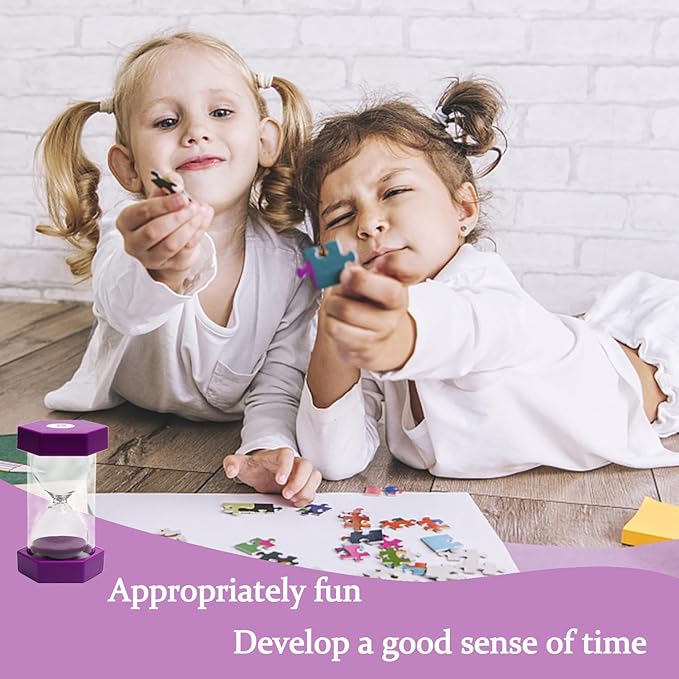 30 Minutes, Sand Timer, Hourglass Sand Timer, Kitchen Timer Digital for Cooking, Clock Timer, for Games, Classroom, Kitchen, Toothbrush Timer, Decoration, Purple