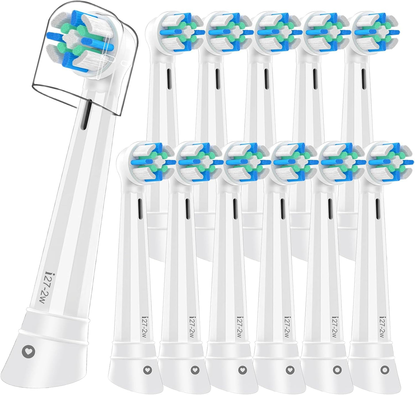 12pcs Replacement Heads Compatible with Oral B iO 3 4 5 6 7 8 9 10 Series Electric Toothbrush,Toothbrush Heads Compatible with Oral B iO Replacement Heads, Medium Bristles for Effective Cleaning,White