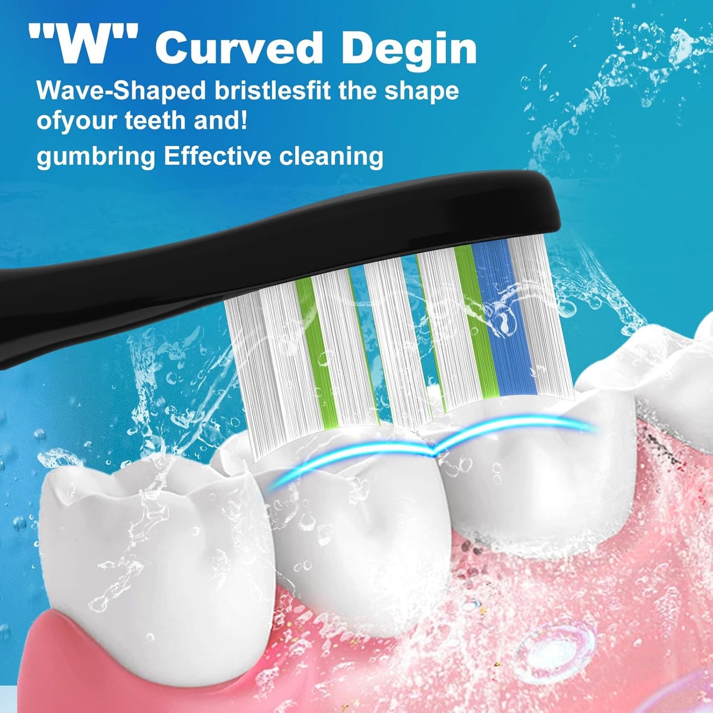 Replacement Heads Compatible with Philips Sonicare Toothbrush 4100 5100 6100 1100 2100 3100, 8 Pack