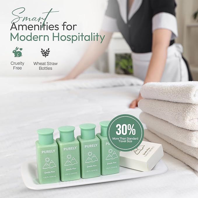 150‑Piece Bulk Travel Toiletries Set | Hotel & Airbnb Essentials | 1.3 oz Bottles (30 Shampoo, 30 Conditioner, 30 Body Wash, 30 Lotion, 30 Bar Soap) | Guest Bathroom Supplies + Homeless Outreach