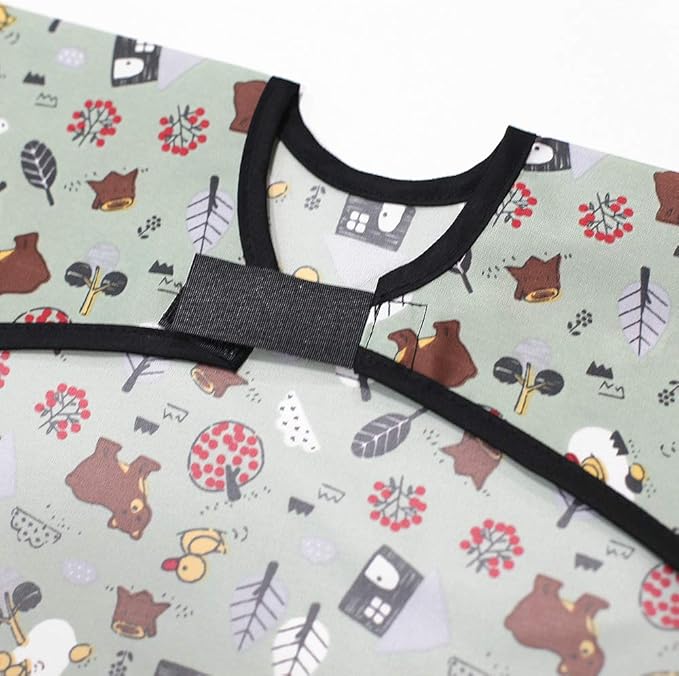 Long Sleeve Waterproof Bib for Toddlers – Soft Feeding Smock for Baby Mealtime, Self-Feeding,BPA-Free, Easy Clean