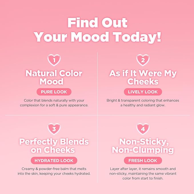 lilybyred Luv Beam Cheek Balm | Heart-Shaped Korean Cream Blush, Semi-Matte Finish, Long-Lasting, Blendable & Buildable, Soft Creamy Texture, Lightweight, Natural Flush, 0.12 oz. (04 Heart Attack Red)