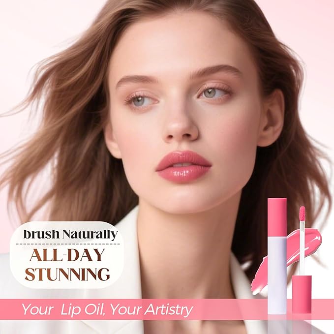 Lips Staining Lip Oil, 2026 New Lip Tint Lips Oil Long-Lasting Moisturizing, Plumping Hydrating Glossy Lip Glosses, Glossy Lip Stain Creamy Texture for Girl and Women (SWEET)
