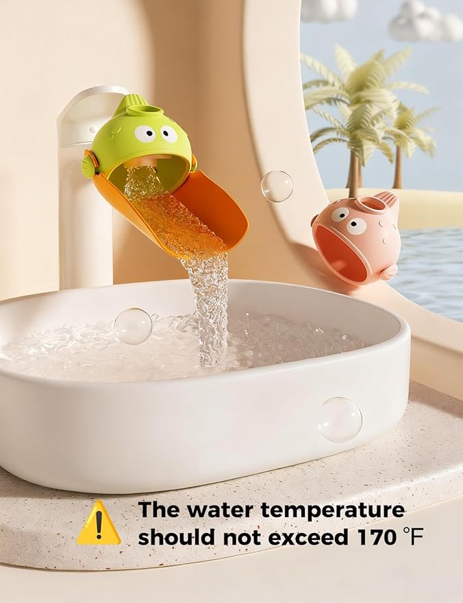 Faucet Extender for Toddlers, Silicone Sink Extender for Toddlers Faucet Extender for Kids, Suitable for Bathroom Sink, Kitchen,Bathtub (2 Pack)