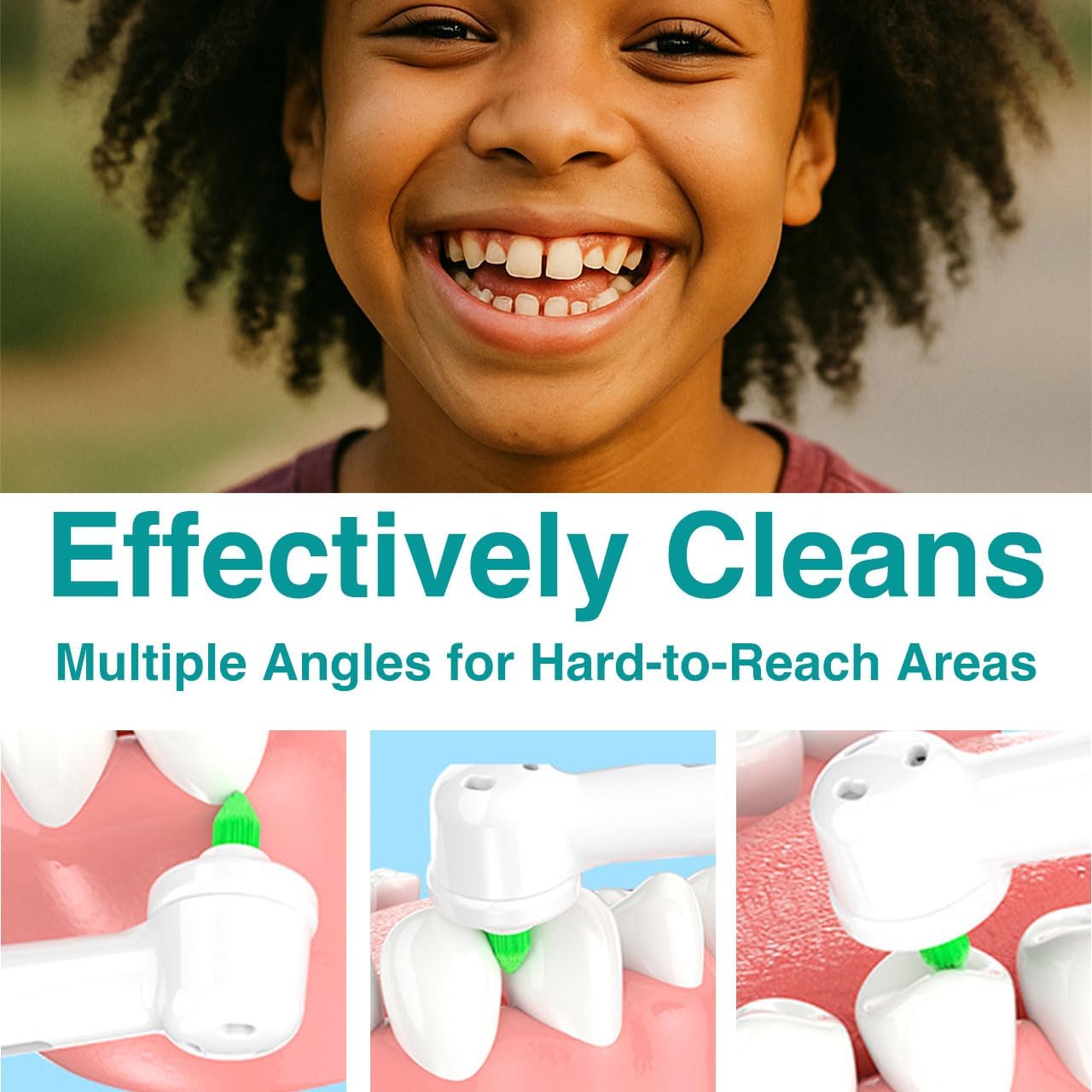 Black Interdental Replacement Brush Heads for Oral-B Electric Toothbrushes (Except The iO Series), 2-Pack, Ideal for Braces, Between Teeth, and Back Teeth Cleaning (2)