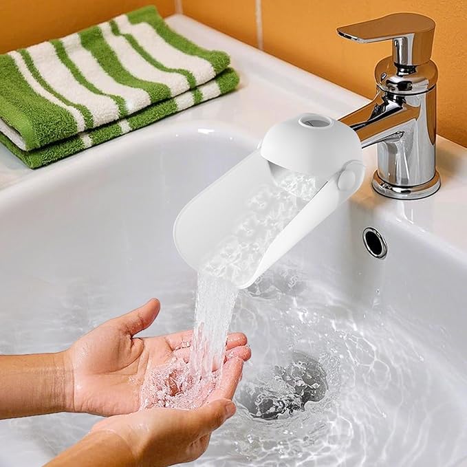 KOMIDK Faucet Extender for Bathroom Sink Faucet Extender for Toddlers Bathroom Sink Kitchen Bathtub (Grey)