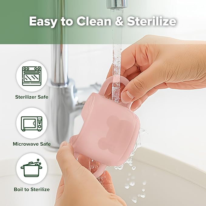 haakaa Silicone Toddler Cups, BPA Free Drop-Proof Training Cups for Baby 6 Months+, 5 Ounce (Blush)