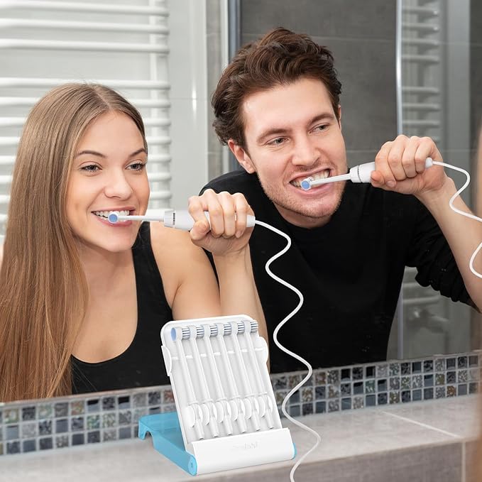 Replacement Tips for Waterpik Water Flosser (6 Brush Head Tips & Storage Case Bundle)